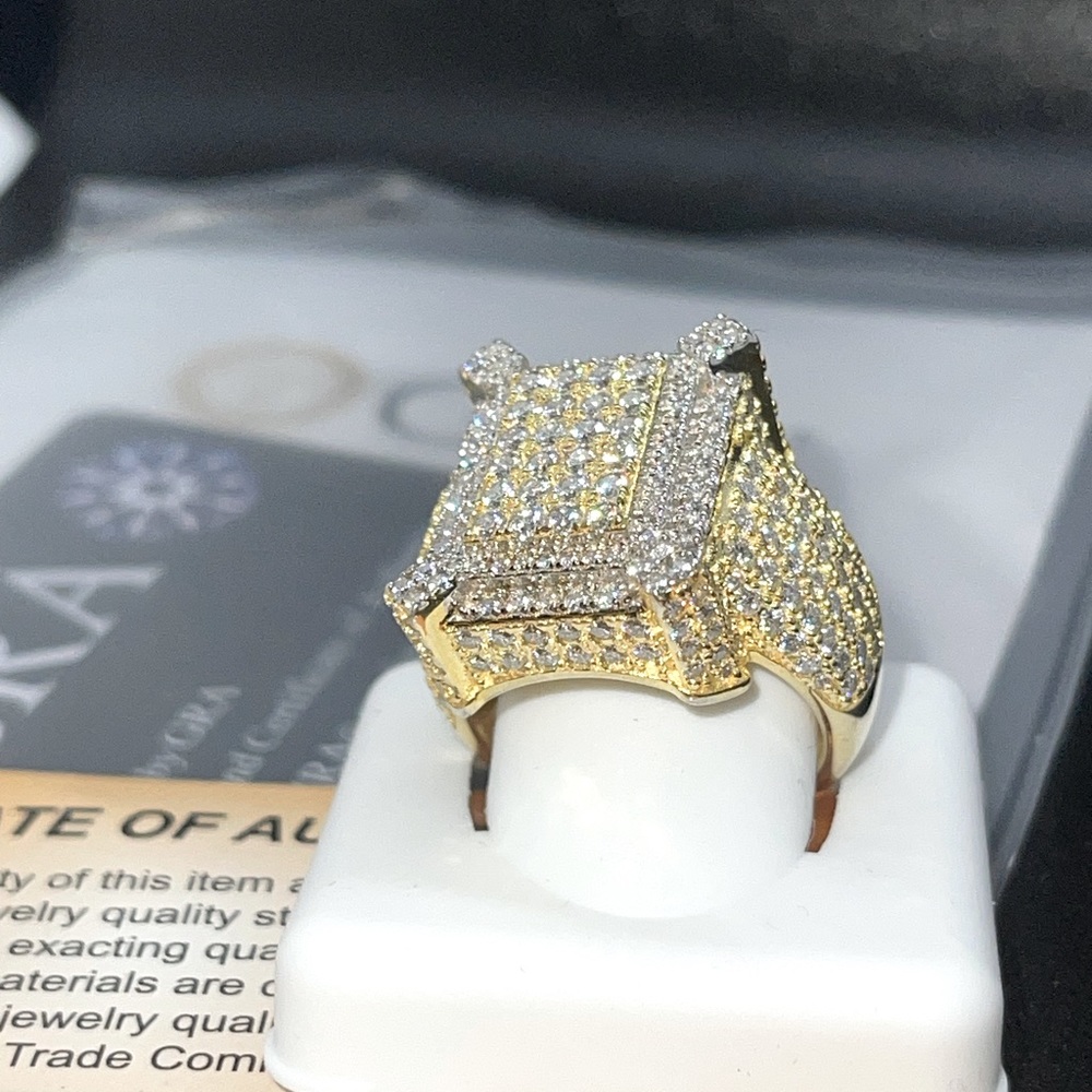VVS Moissanite ring GRA CERTIFIED 100% passes diamond tester , 14k Gold Vermeil